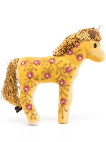 Anke Drechsel - pony embroidered soft toy - unisex - Velvet - One Size - Yellow