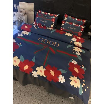 2025新款網紅大牌全棉印花四件套四季款磨毛被罩純棉家紡床上用品