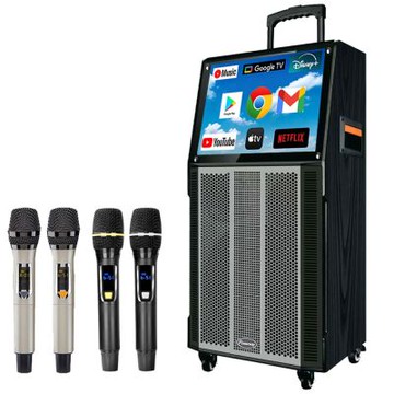 大聲公樂視型16吋觸控螢幕安卓系統多功能行動KTV音箱/喇叭/音響(標準版)