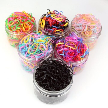 扎頭發橡皮筋女童成人發圈頭繩不傷發罐裝大小號皮筋寶寶飾品