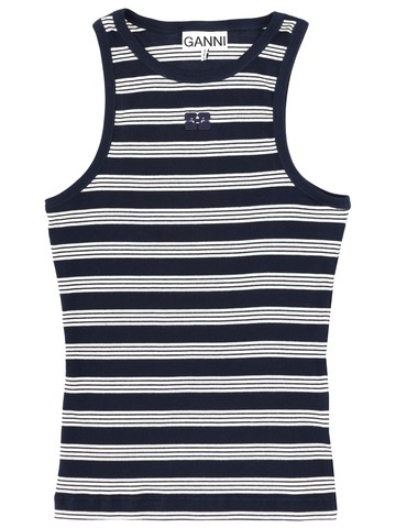ganni striped sleeveless top
