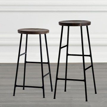 北歐吧臺椅鐵藝實木酒吧凳戶外創意ins輕奢家用現代簡約高腳凳子