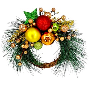 22CM 松針花圈 33503-D