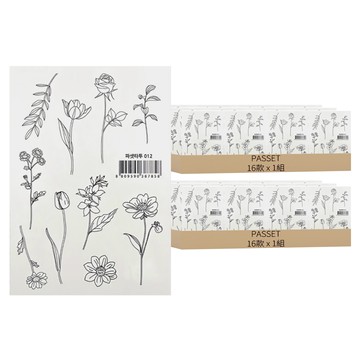 PASSET 刺青貼紙 16款套組  2組  刻面刺青012