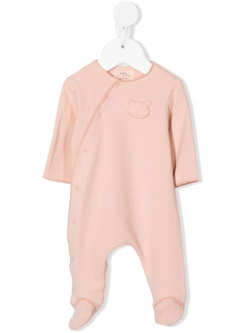 TEDDY & MINOU - logo-patch romper - kids - Cotton/Elastane - 1 mth - Pink