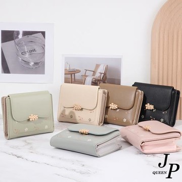 Jpqueen 小清新花朵女款輕便錢包短夾皮夾(6色可選)