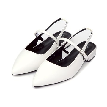 D+AF 優雅氣場尖頭後空低跟鞋