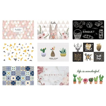 45x75 防水防油皮革地墊 ( 地墊 地毯 居家裝飾 北歐 客 客廳茶几臥房床邊腳踏墊 簡約 幾何 床邊地墊 廚房地墊 長條地墊) WallFree窩自在