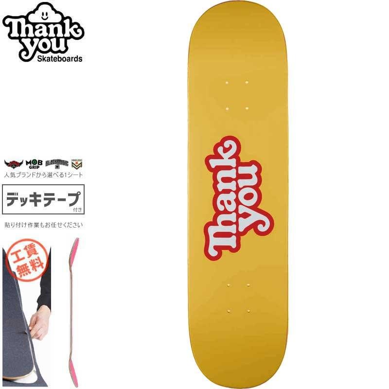 THANK YOU SKATEBOARDS サンキュー スケボー デッキ LOGO DECK YELLOW