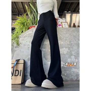 貓貓家加長女褲彈力高腰瘦腿王白色喇叭褲女收腰顯瘦直筒喇叭褲潮