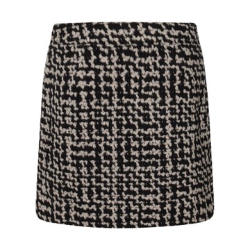 Essentiel Antwerp - Black And Off White Wool Blend Tweed Mini Skirt