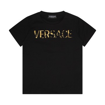 Versace - Black And Gold Cotton Logo T-shirt