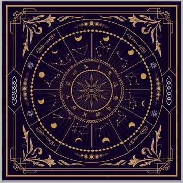 促銷🔥新款星座月相經典塔牌桌布女巫生命之樹卡牌高檔桌面星座牌布桌布