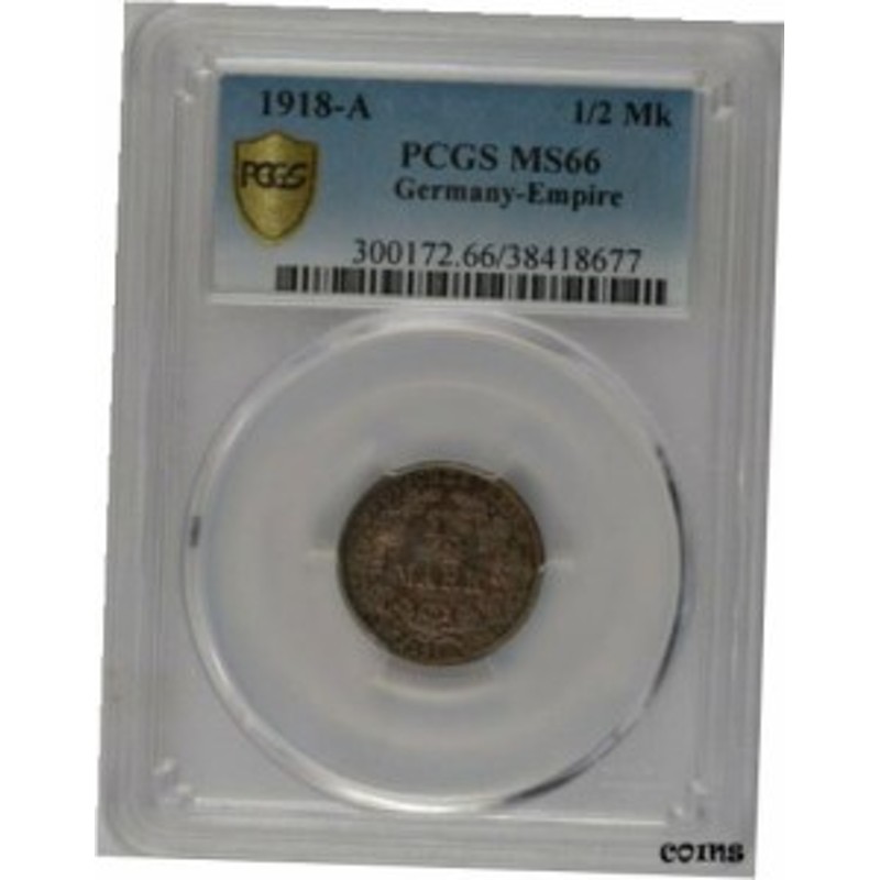 品質保証書付】 アンティークコイン NGC PCGS 1918-A Germany 1/2 Mark