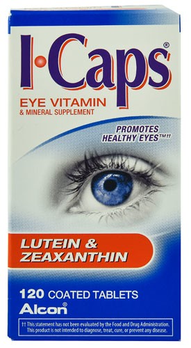 Alcon I Caps Eye Vitamin and Mineral Supplement Lutein & Zeaxanthin Formula 120 Coated Tablets
