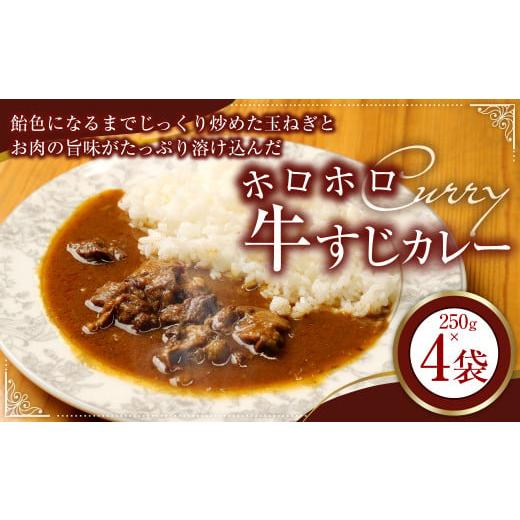 ふるさと納税 福岡県 香春町 飴色になるまでじっくり炒めた玉ねぎとお肉の旨味がたっぷり溶け込んだ ホロホロ 牛すじ カレー ガッツリ (250g×4) 計1kg 冷凍