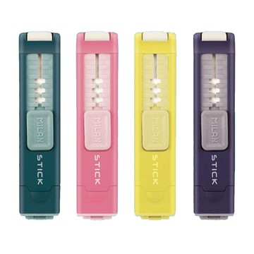 MILAN可推式橡皮擦+削筆器 (顏色隨機出貨)