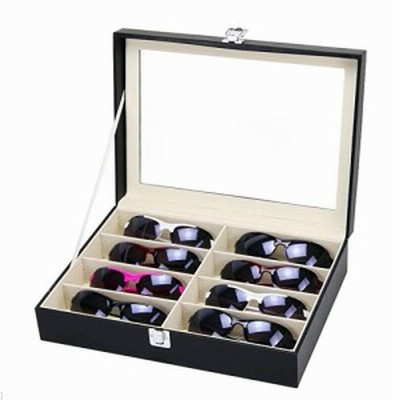 Jack-Store 8 Slots SunglassesEyeglasses Display Case StorageWatch  Jewelry Organizer Box Sunglasses Display case