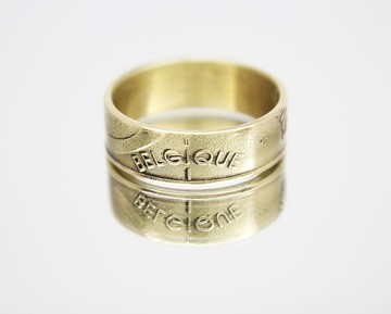 比利時硬幣戒指 5 法郎 1986-1993 男士硬幣戒指 女士硬幣戒指