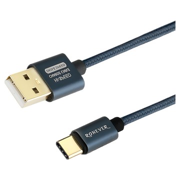 RONEVER 3A鋁合金充電線 TYPE-C VPC120 13g  50cm  藍色  1條