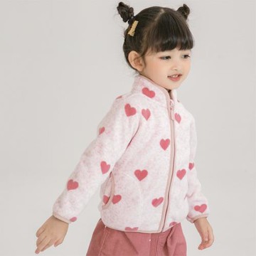 2025春秋新品女童搖粒絨外套加絨加厚寶寶抓絨上衣毛絨衛衣洋氣秋