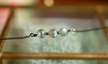 goth手鍊+頸鍊+戒指優惠組 - 拉長石小圓珠套餐 神秘高貴