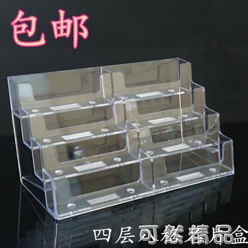 透明名片盒壓克力名片盒多層名片盒六格名片座八格名片架 雙11全館免運