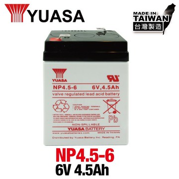 yuasa湯淺np4.5-6鉛酸電池~6v 4.5ah 兒童玩具車電池/等同np4-6加大容量
