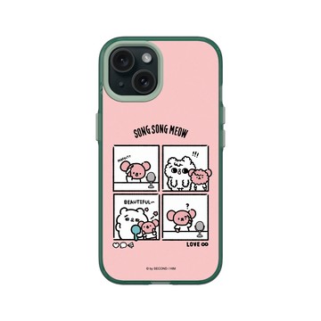 iPhone 15 Clear 憂墨綠 - 爽爽貓 Song Song Meow by SECOND - 一起變美吧