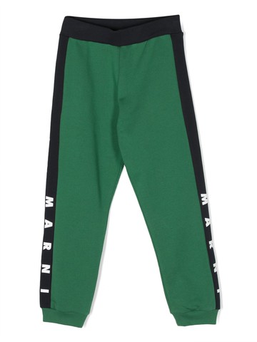 Marni Kids - logo-print cotton track pants - kids - Cotton - 14 yrs - Green
