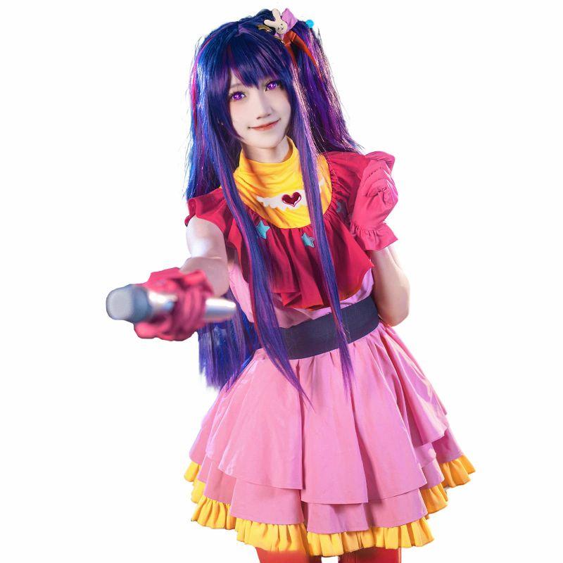 NOKIJP 星野アイ コスプレ衣装 ウィッグ付き 推しの子 コスプレ 星野アイ コスプレ ワンピース ほしの あい B小町 ステージ衣装