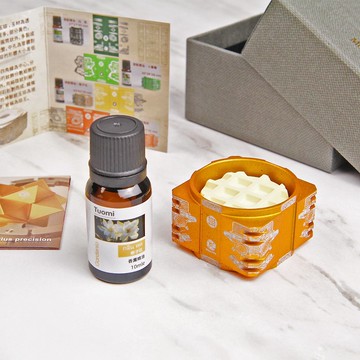 【航太邊角料再造】香氛玉琮-紋樣結構_甜橘鬆餅款(精油-梔子花)