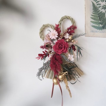 心型注連繩 新春注連繩 台中永生花