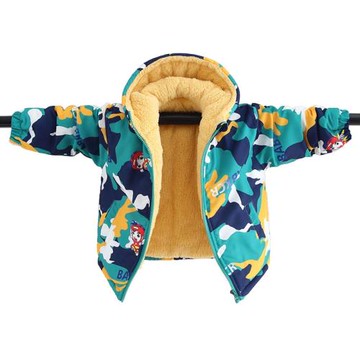 童裝男童春秋加絨外套2023秋冬季新款加厚保暖卡通休閑迷彩夾克衫