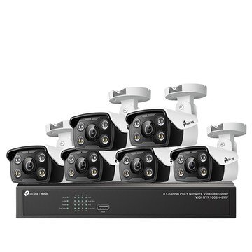 TP-Link 組合 VIGI NVR1008H-8MP 8路 網路監控主機+VIGI C340 VIGI 4MP 戶外全彩槍型網路攝影機*6 昌運監視器