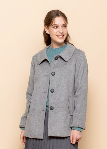 暖溫約質翻領羊毛大衣