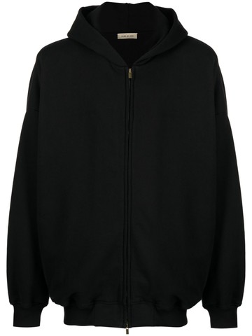 Fear Of God - logo-patch zip-up hoodie - men - Cotton - XXL - Black