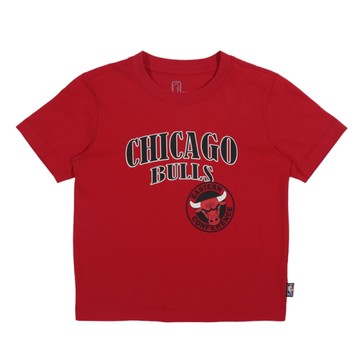 NBA CHICAGO BULLS 短袖上衣 兒童T恤 字母LOGO 紅色 中性款 35261016 42 noB09