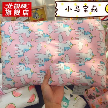北極絨100%純棉全棉卡通兒童全棉枕頭枕芯單只裝單人夏季睡覺低枕