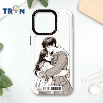 TRON IPHONE 16 PRO 情侶深情擁抱素描系列 防摔 MAGSAFE 磁吸 太空載具殼 透黑 手機殼