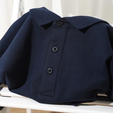 美式復古POLO衫男 250g重磅藏青色翻領短袖t恤純棉寬松休閑襯衫夏