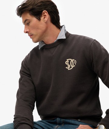 Superdry Men's The Merchant Store- Graphic Sweatshirt Black Size: Xxl