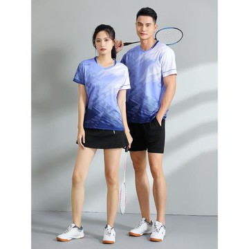 速干羽毛球服男款上衣女褲裙短袖透氣運動跑步吸汗氣排球服團購