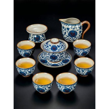 2025新款蓋碗汝窯茶具套裝家用高檔會客功夫茶壺茶杯辦公室泡茶壺