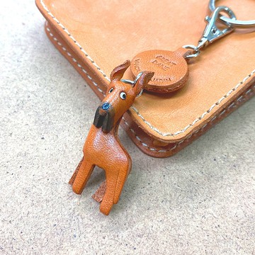 大丹犬 狗 真皮鑰匙圈 牽繩吊飾 手作 VANCA