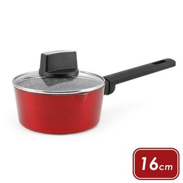 《Luigi Ferrero》Rossy附蓋大理石不沾單柄鍋(16cm)