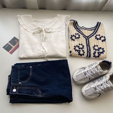 馬甲襯衫女兩件套新款秋裝搭配套裝港風復古chic冬季三件套