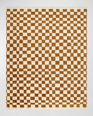 Damier Hand-Knotted Rug, 9' x 12'