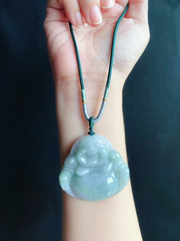稀有 大彌勒佛 天然緬甸玉 翡翠佛公 項鍊 禮物 長輩禮 佛像