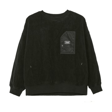 5th STREET｜山形｜女裝｜拼接寬版長袖T恤｜黑色